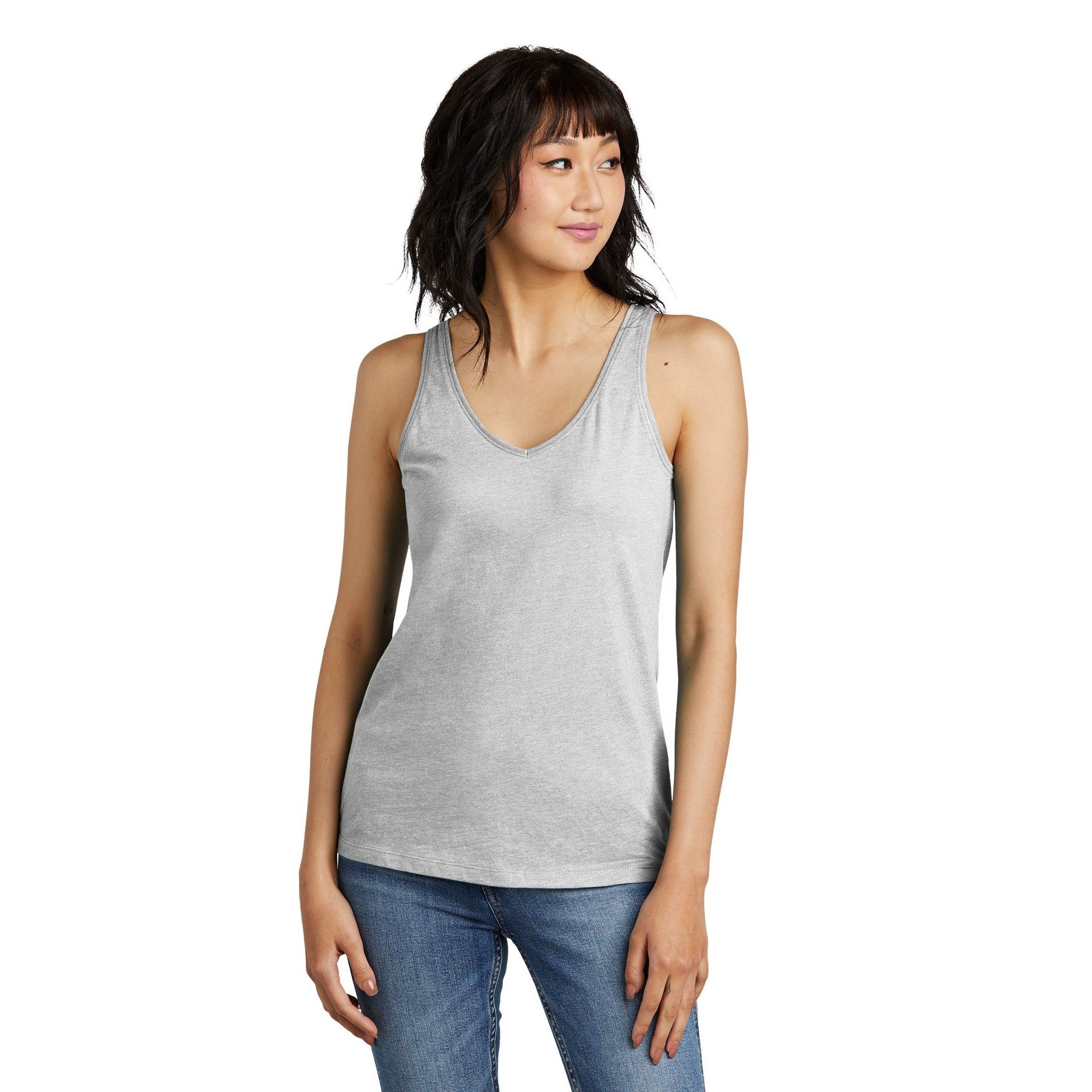 District-District® Women's Perfect Blend® CVC V-Neck Tank DT154-MedTech-4