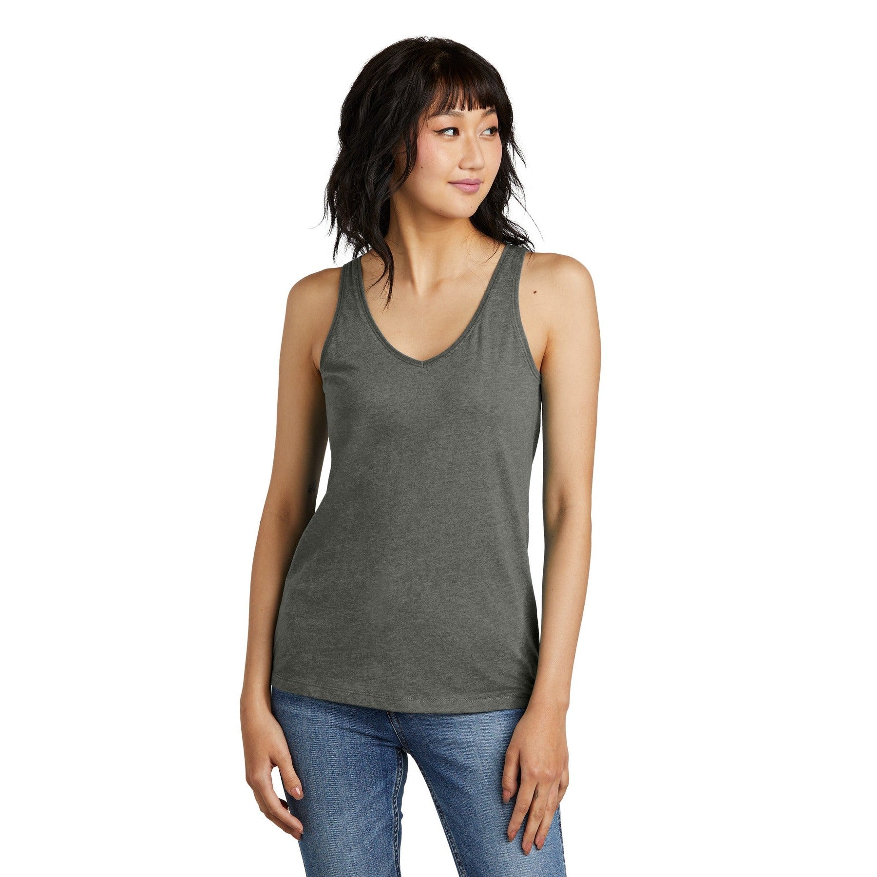 District-District® Women's Perfect Blend® CVC V-Neck Tank DT154-MedTech-2