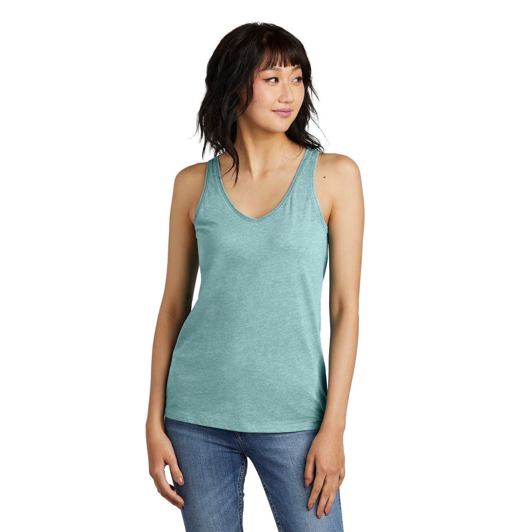 District-District® Women's Perfect Blend® CVC V-Neck Tank DT154-MedTech-3