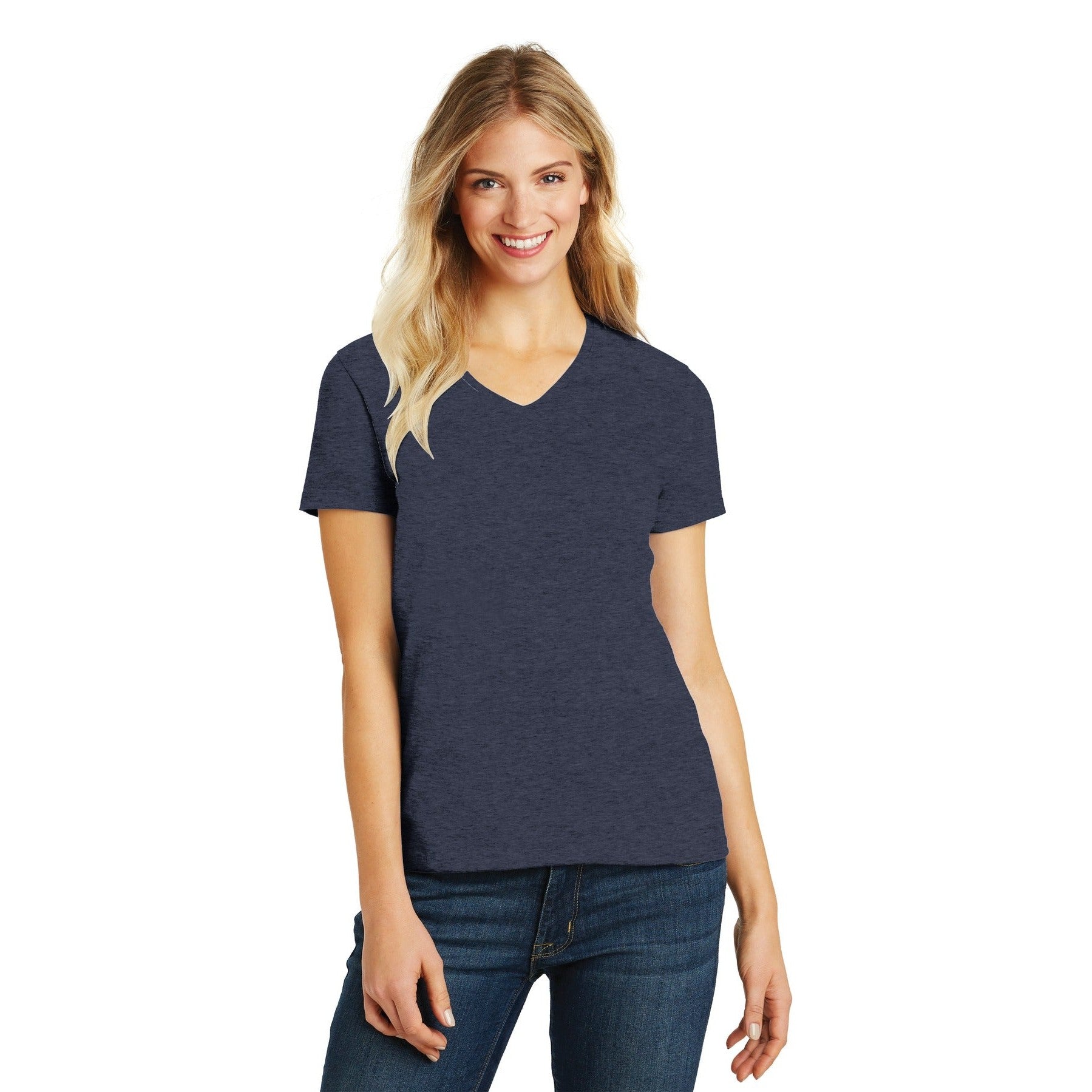 District-District® Women's Perfect Blend® CVC V-Neck Tee. DM1190L-MedTech-11