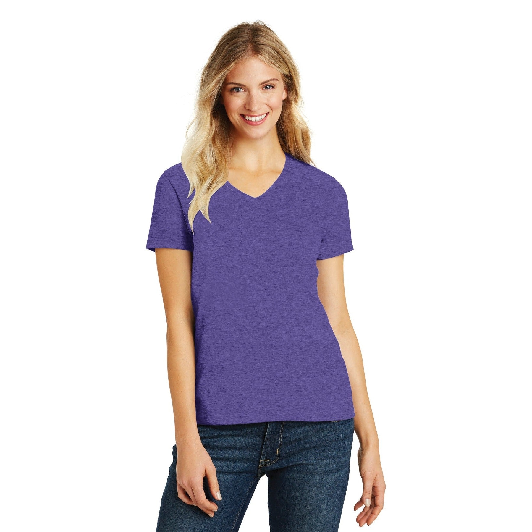 District-District® Women's Perfect Blend® CVC V-Neck Tee. DM1190L-MedTech-14