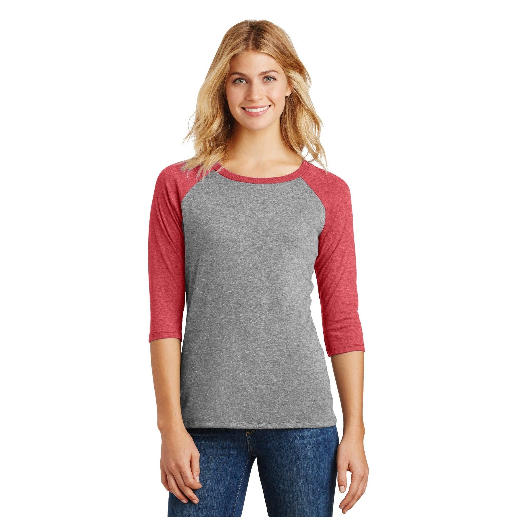 District-District® Women's Perfect Tri® 3/4-Sleeve Raglan. DM136L-MedTech-9