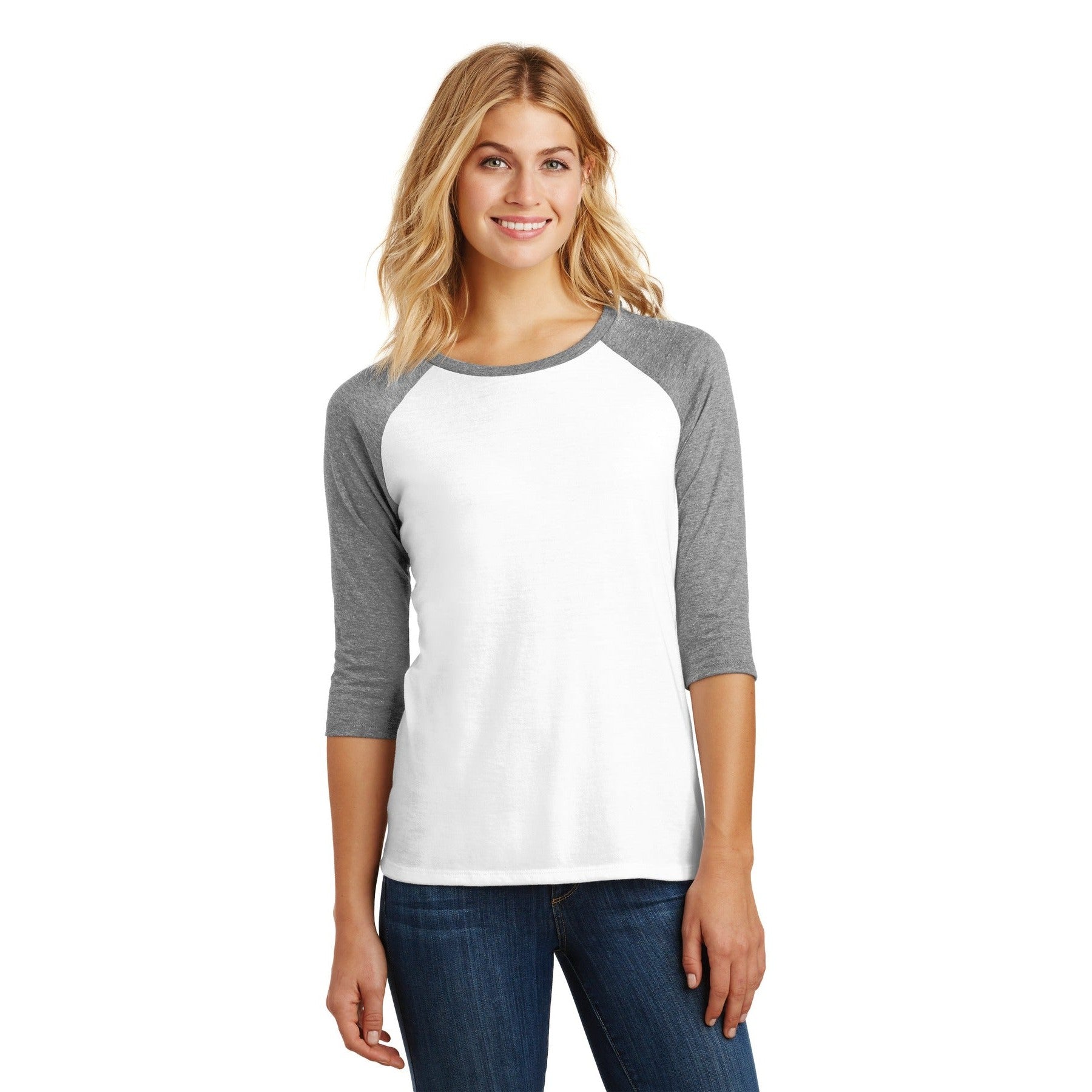 District-District® Women's Perfect Tri® 3/4-Sleeve Raglan. DM136L-MedTech-5