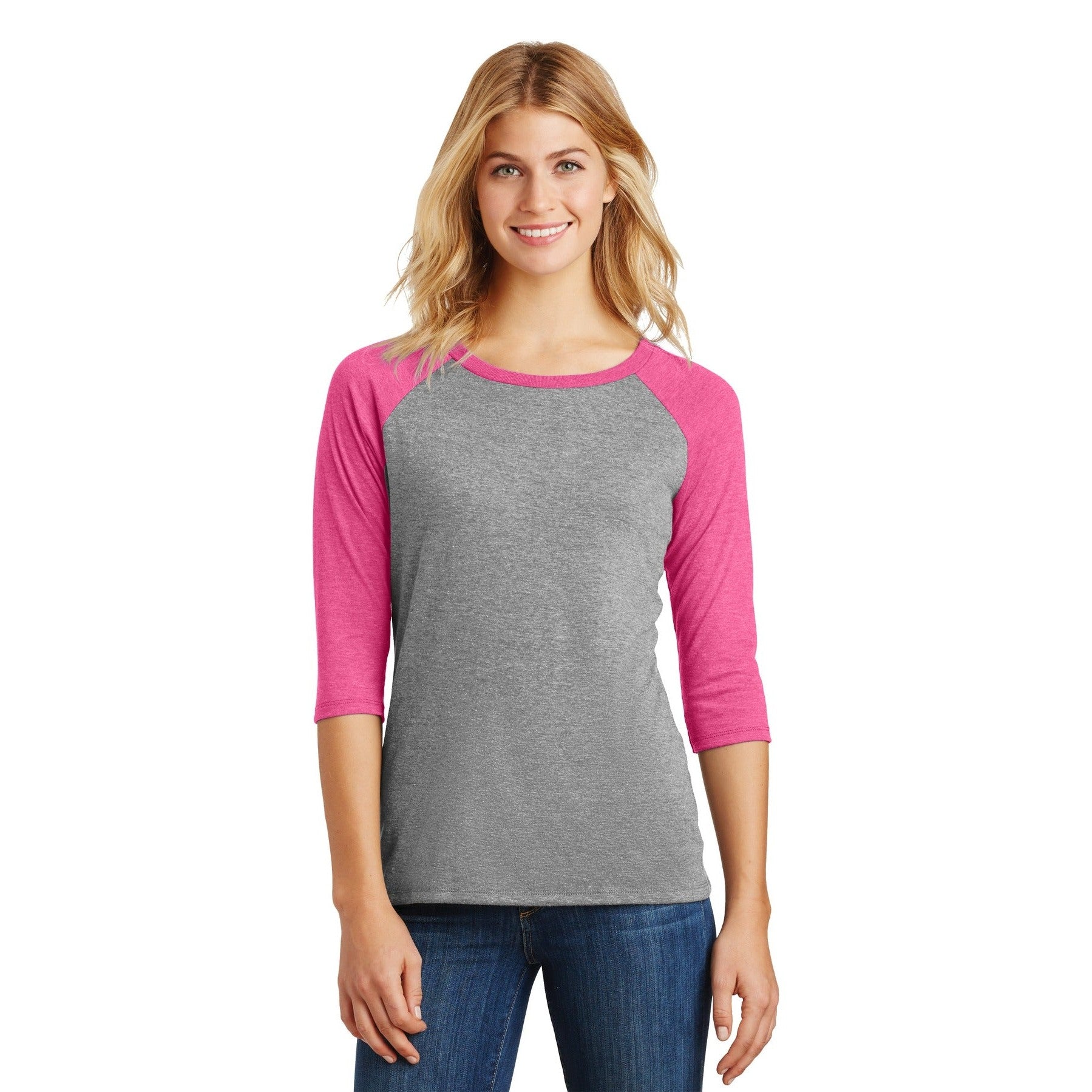 District-District® Women's Perfect Tri® 3/4-Sleeve Raglan. DM136L-MedTech-4