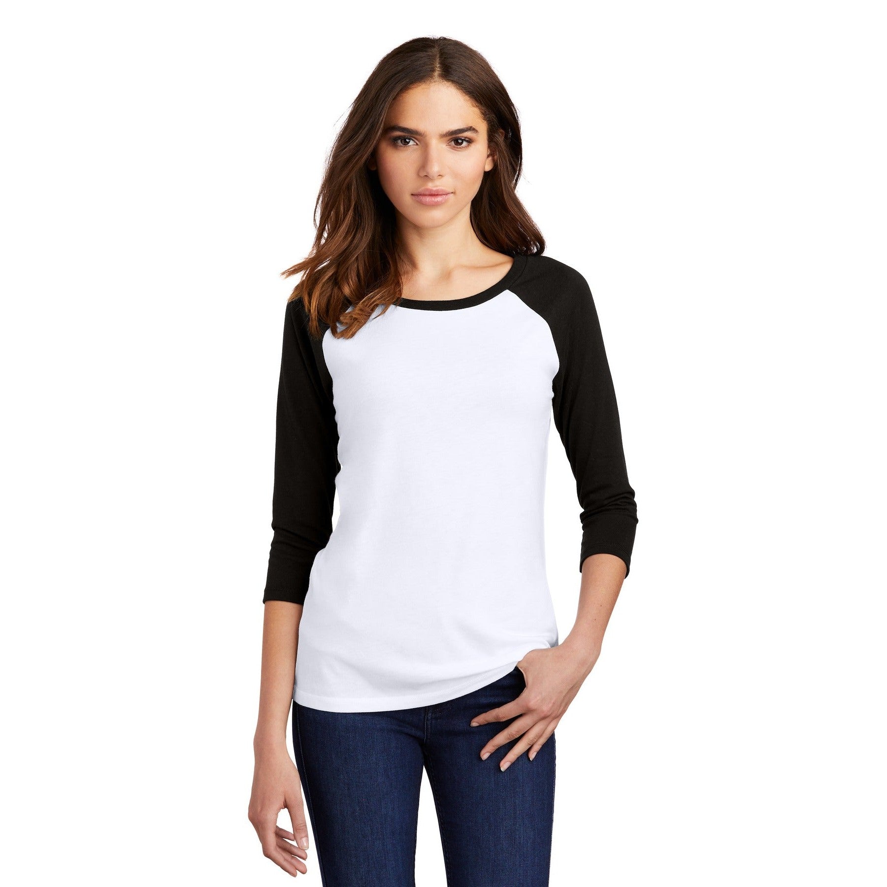District-District® Women's Perfect Tri® 3/4-Sleeve Raglan. DM136L-MedTech-3