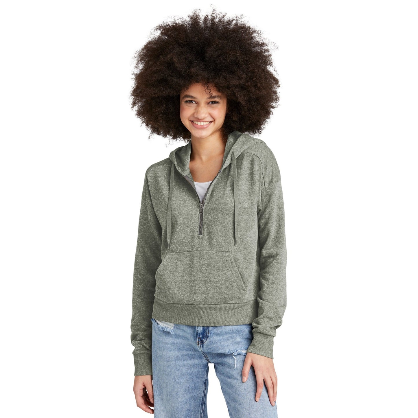 District-District® Women's Perfect Tri® Fleece 1/2-Zip Pullover DT1311-MedTech-2