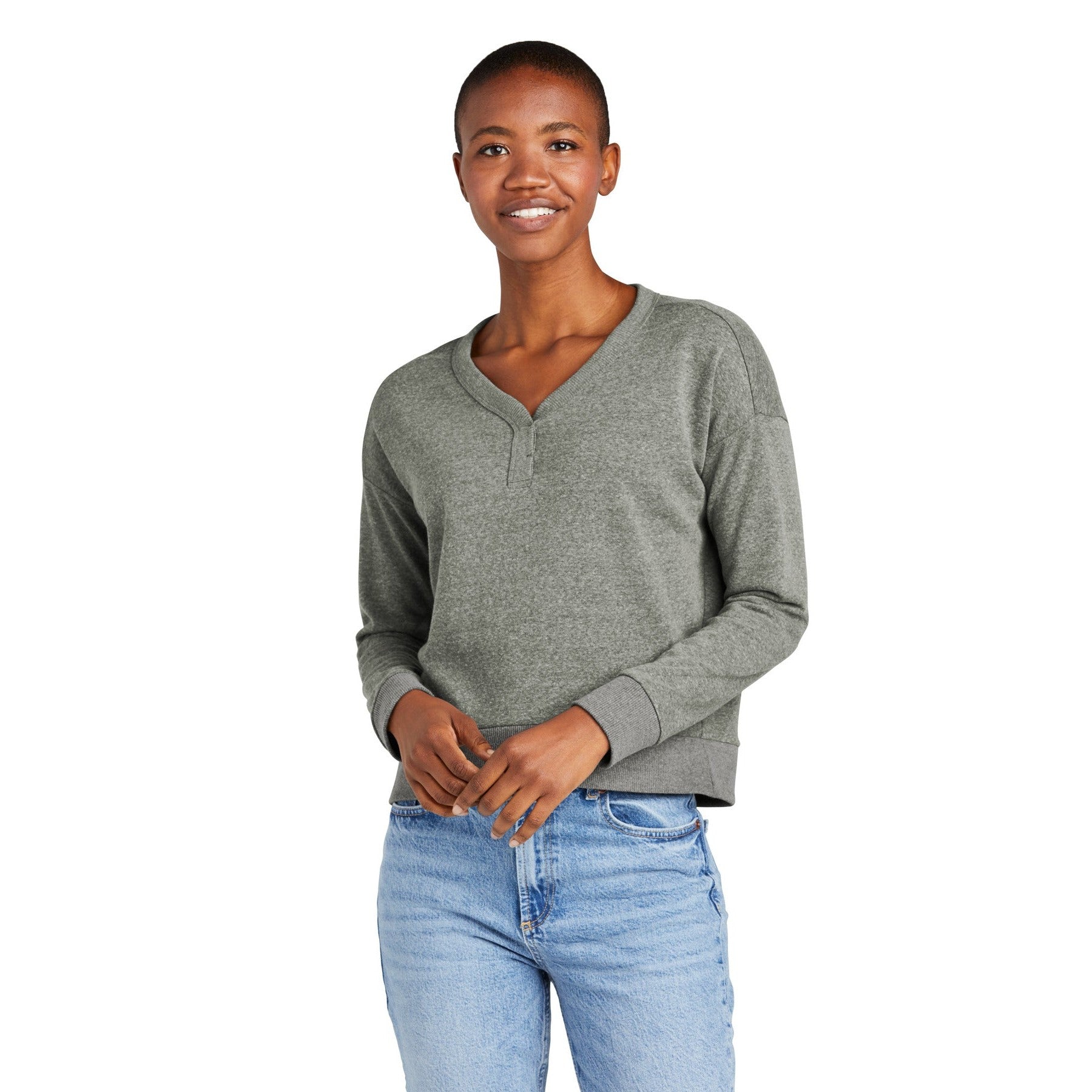 District-District® Women's Perfect Tri® Fleece V-Neck Sweatshirt DT1312-MedTech-4