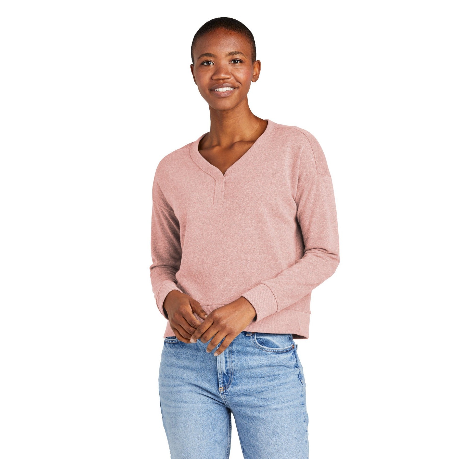 District-District® Women's Perfect Tri® Fleece V-Neck Sweatshirt DT1312-MedTech-2