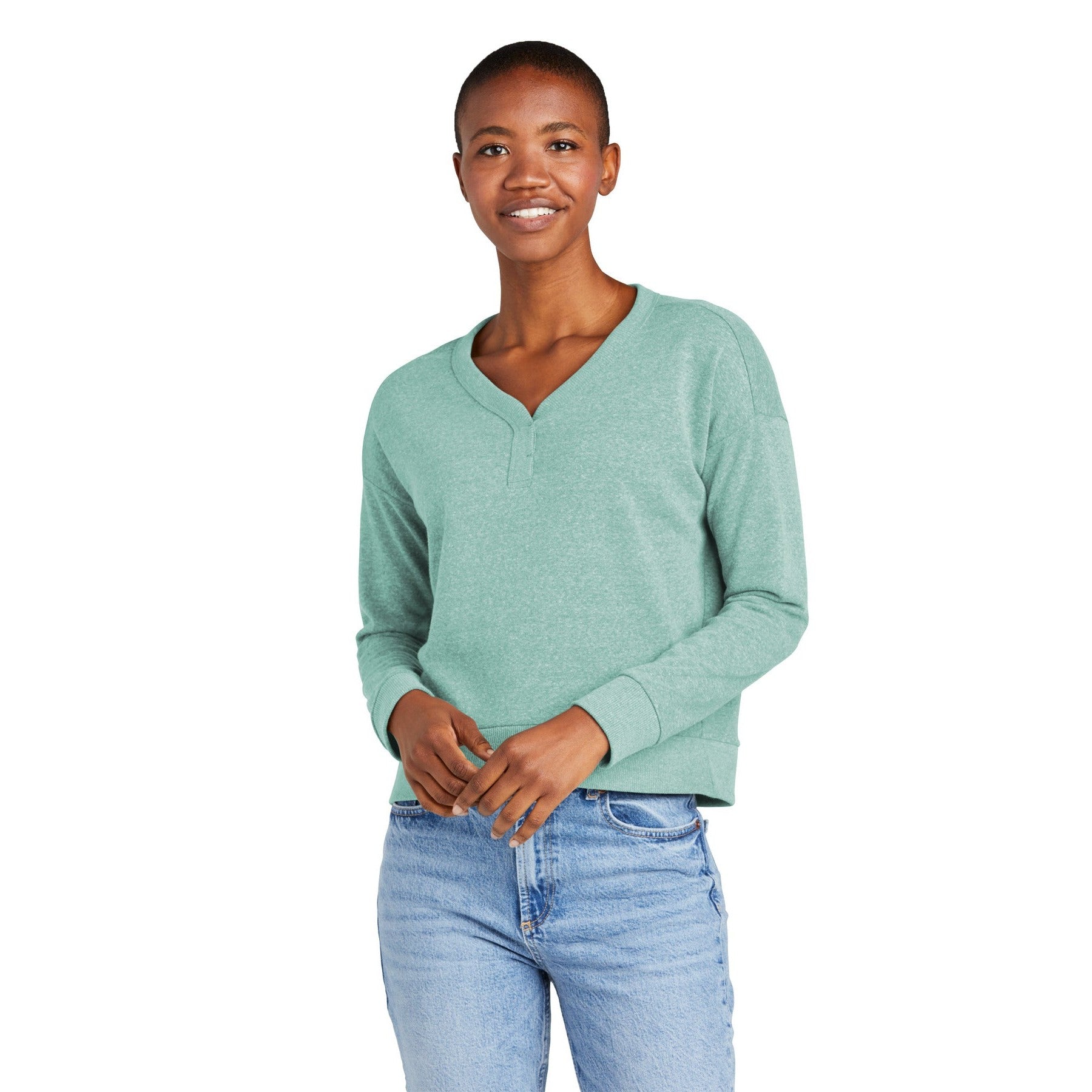 District-District® Women's Perfect Tri® Fleece V-Neck Sweatshirt DT1312-MedTech-5