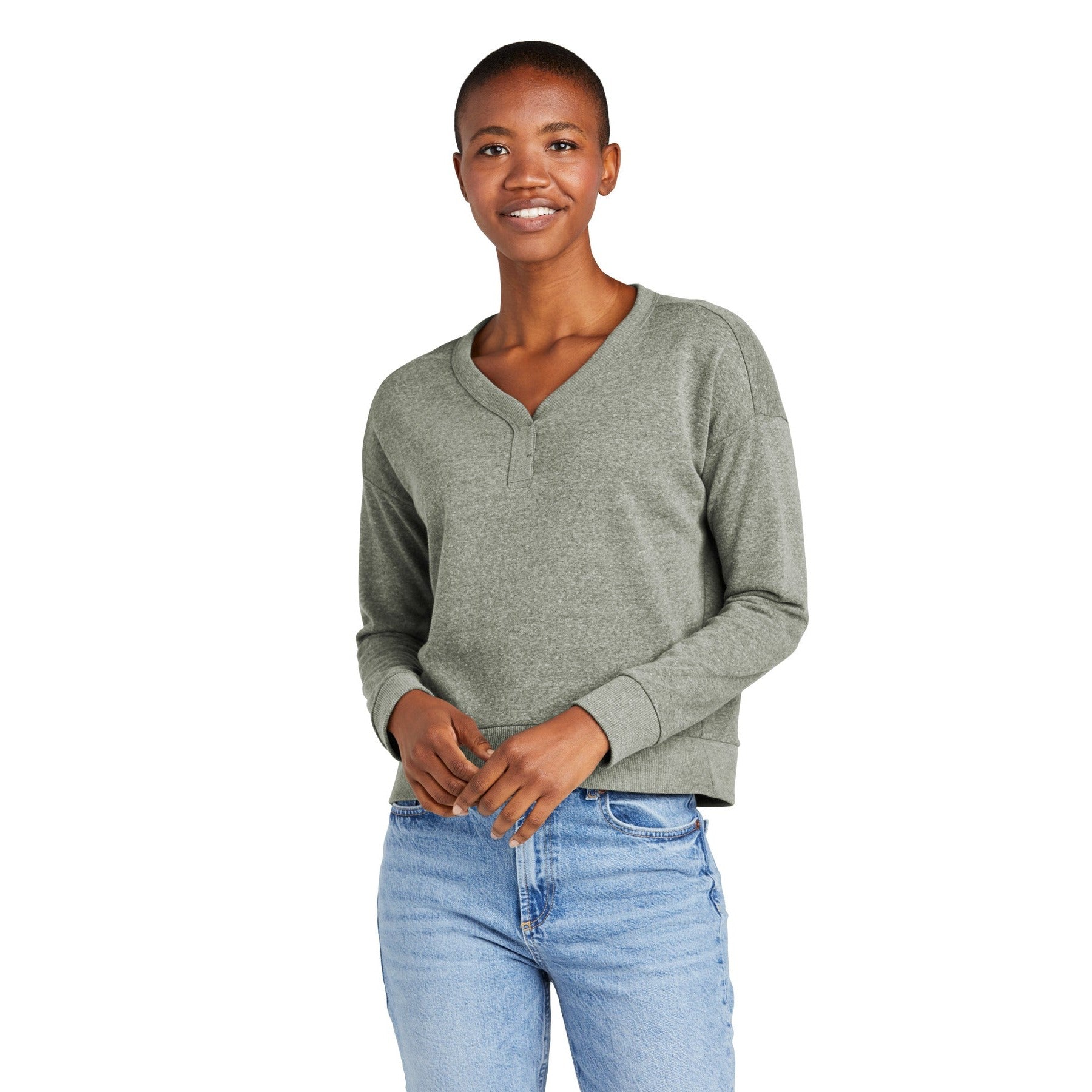 District-District® Women's Perfect Tri® Fleece V-Neck Sweatshirt DT1312-MedTech-3