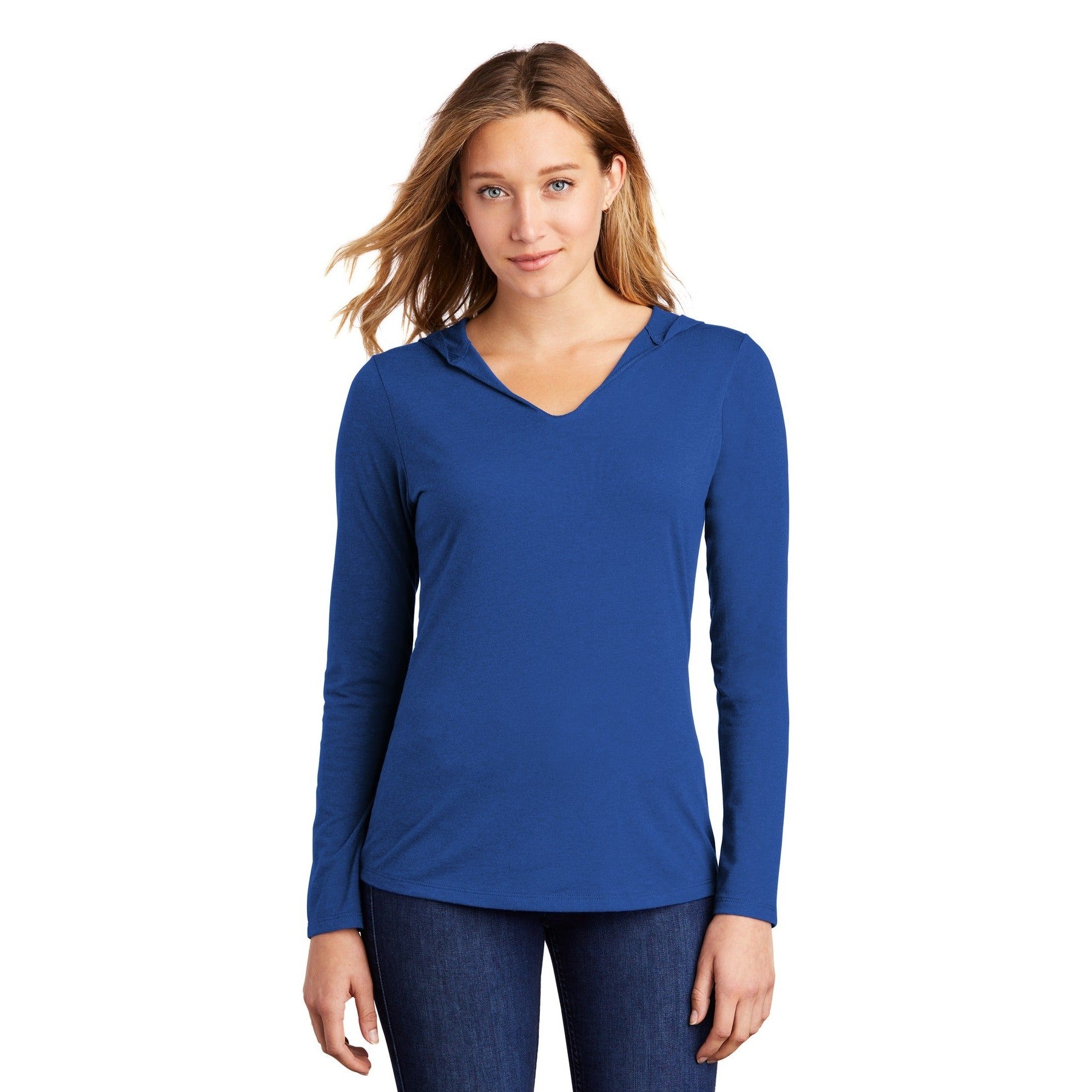 District-District® Women's Perfect Tri® Long Sleeve Hoodie. DM139L-MedTech-3