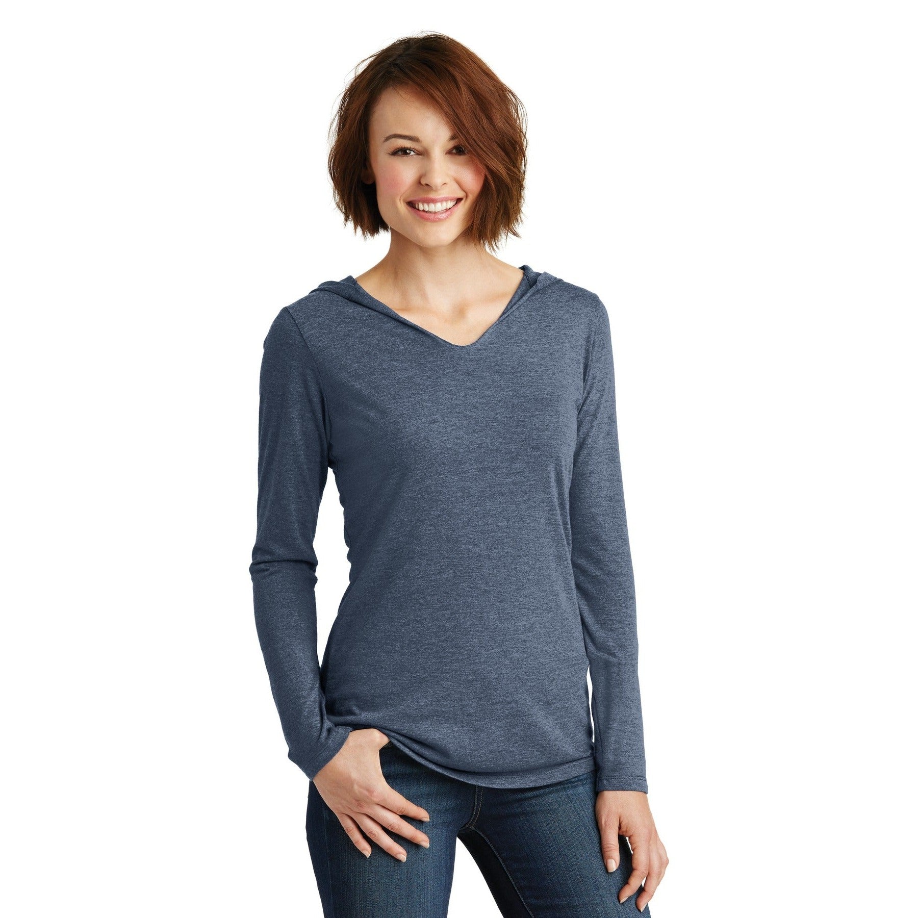 District-District® Women's Perfect Tri® Long Sleeve Hoodie. DM139L-MedTech-6
