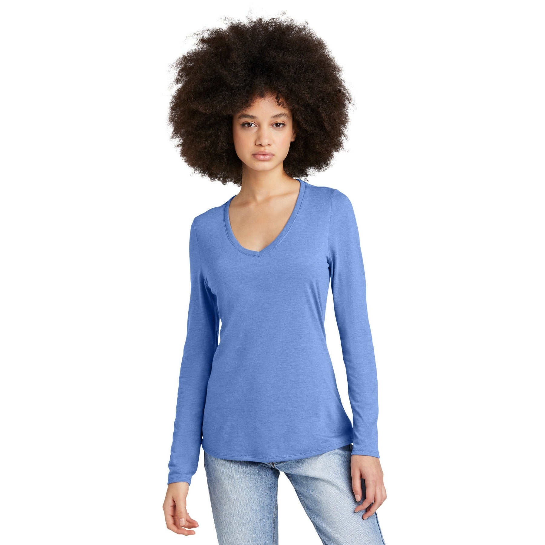 District-District® Women's Perfect Tri® Long Sleeve V-Neck Tee DT135-MedTech-6