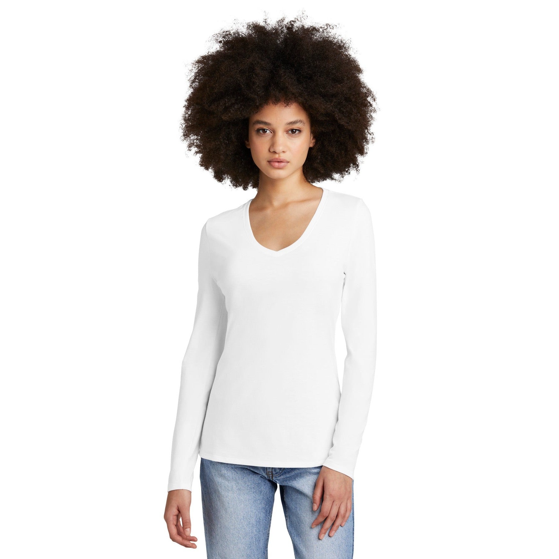 District-District® Women's Perfect Tri® Long Sleeve V-Neck Tee DT135-MedTech-9
