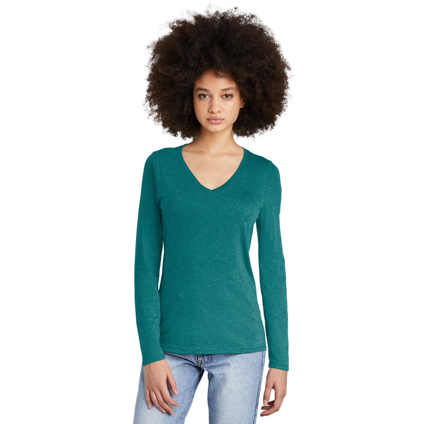 District-District® Women's Perfect Tri® Long Sleeve V-Neck Tee DT135-MedTech-5