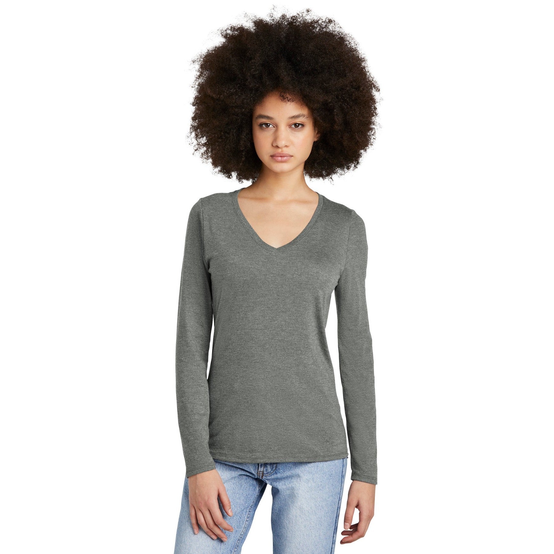District-District® Women's Perfect Tri® Long Sleeve V-Neck Tee DT135-MedTech-4