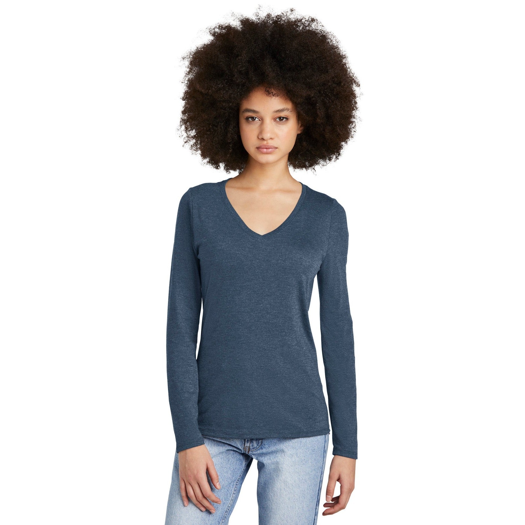 District-District® Women's Perfect Tri® Long Sleeve V-Neck Tee DT135-MedTech-8
