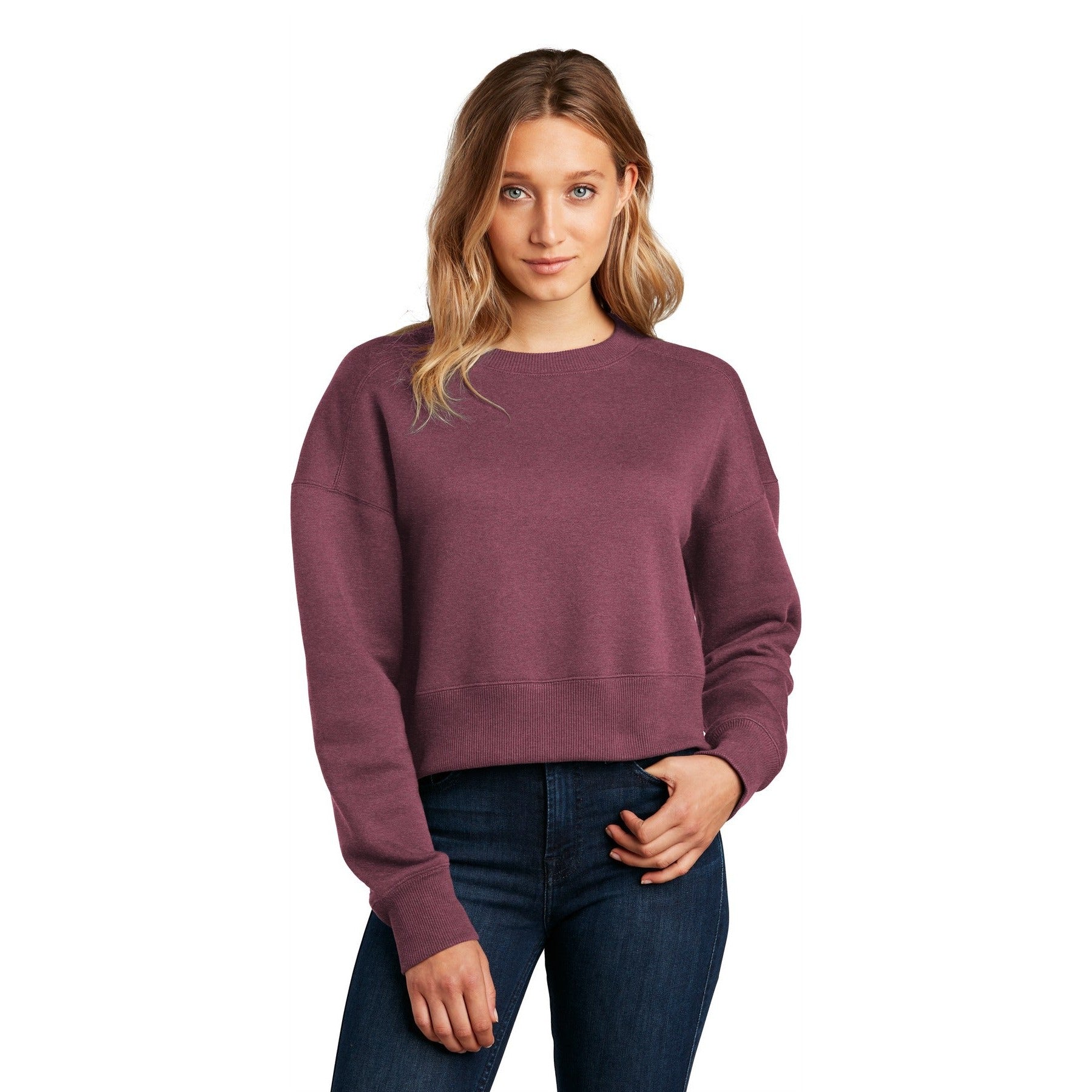 District-District ® Women's Perfect Weight ® Fleece Cropped Crew DT1105-MedTech-4