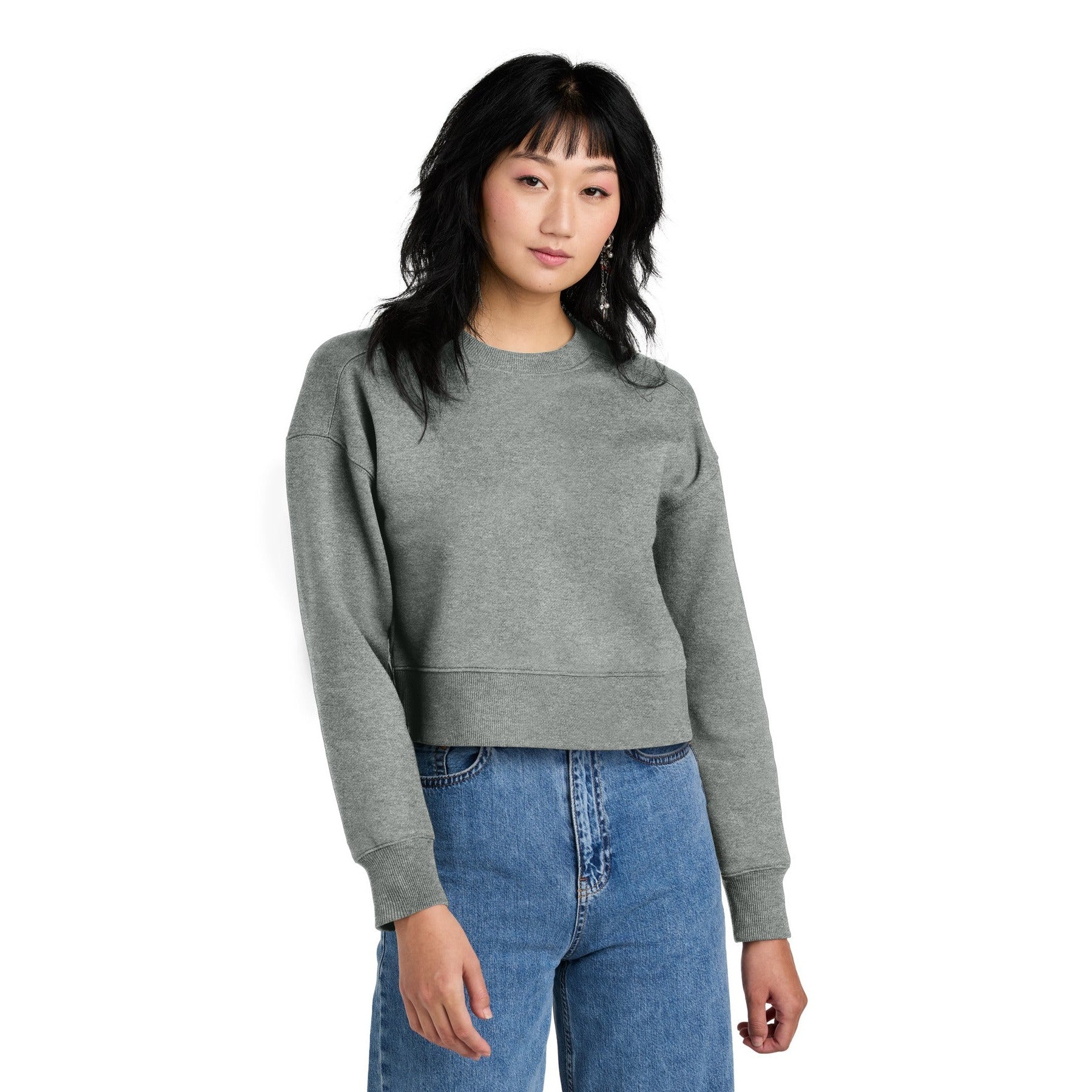 District-District ® Women's Perfect Weight ® Fleece Cropped Crew DT1105-MedTech-5