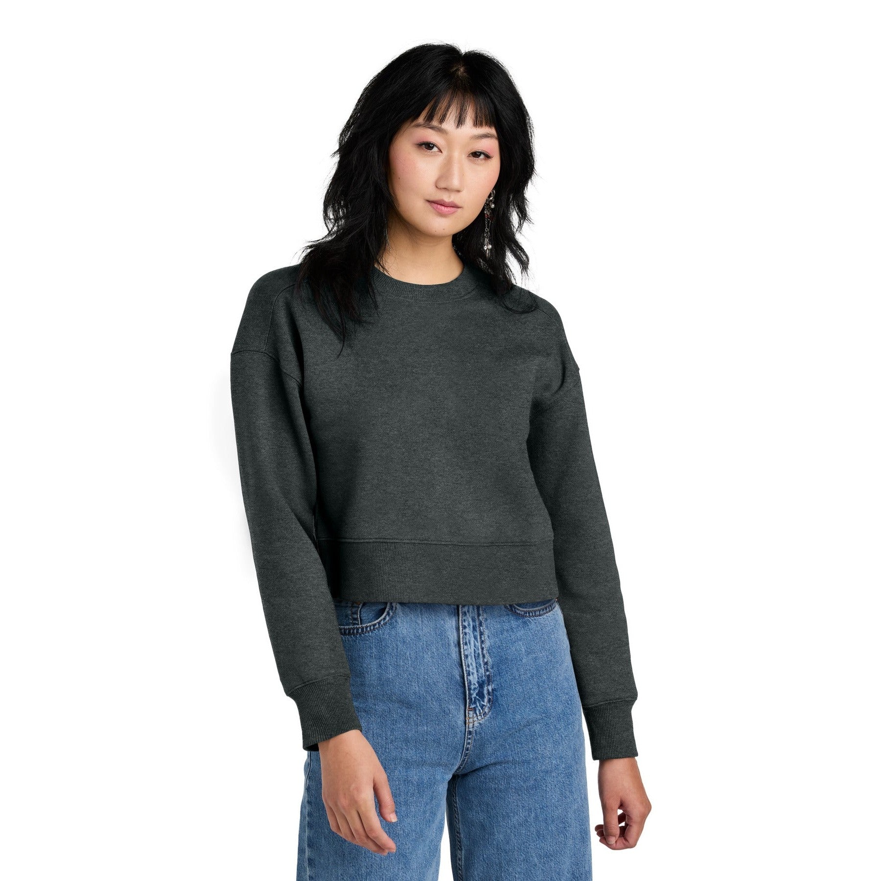 District-District ® Women's Perfect Weight ® Fleece Cropped Crew DT1105-MedTech-3