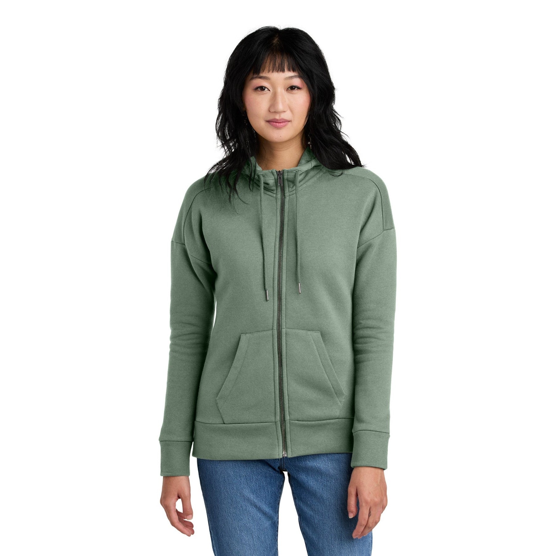 District-District ® Women's Perfect Weight ® Fleece Drop Shoulder Full-Zip Hoodie DT1104-MedTech-7