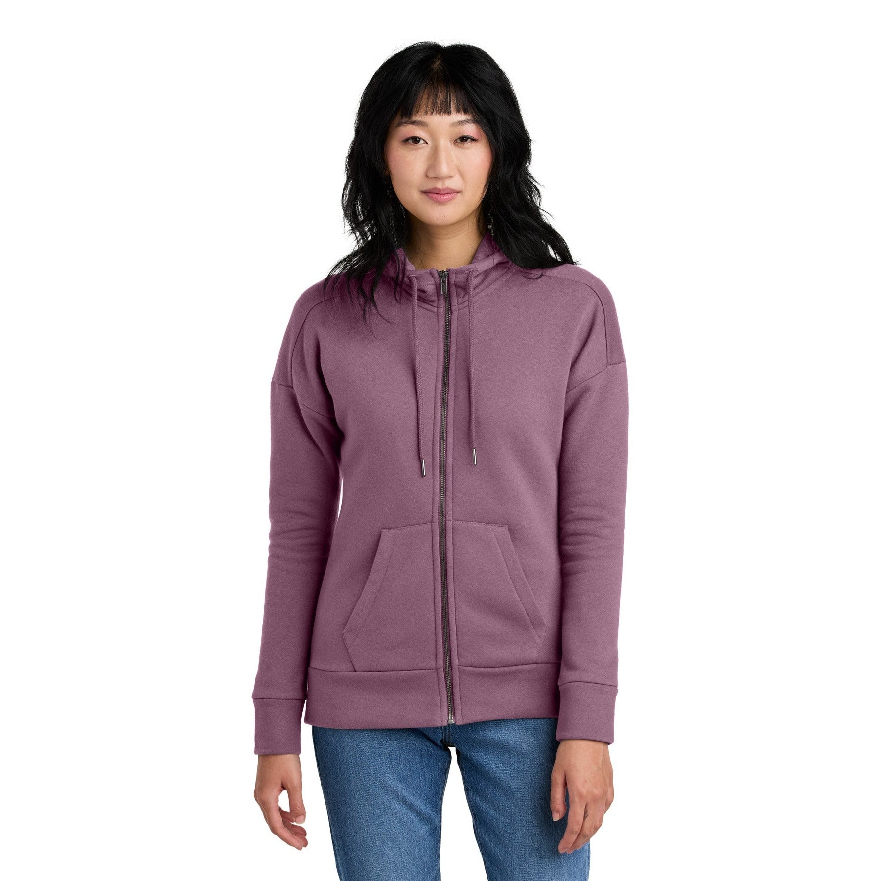 District-District ® Women's Perfect Weight ® Fleece Drop Shoulder Full-Zip Hoodie DT1104-MedTech-8
