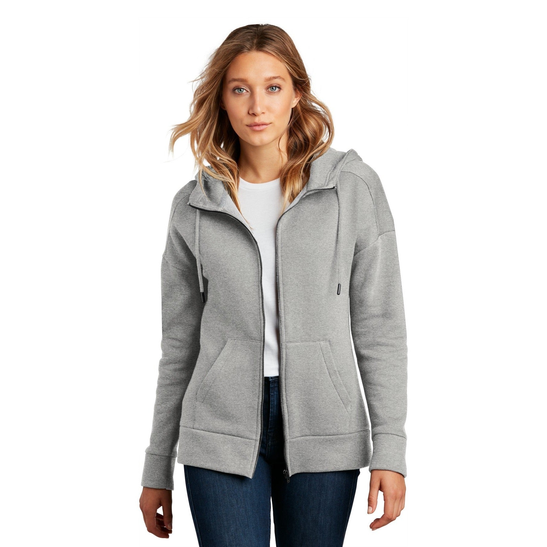 District-District ® Women's Perfect Weight ® Fleece Drop Shoulder Full-Zip Hoodie DT1104-MedTech-5