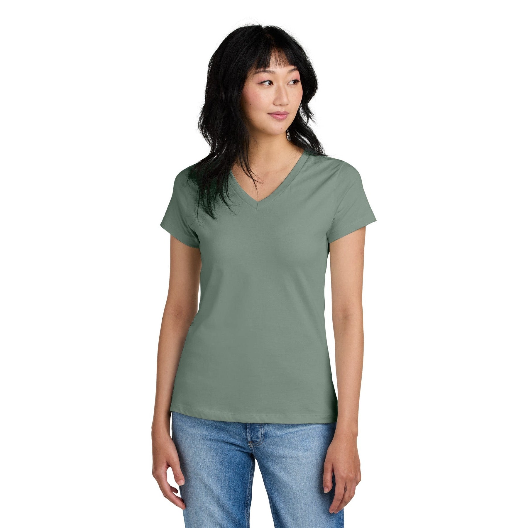 District-District® - Women's Perfect Weight® V-Neck Tee. DM1170L-MedTech-18