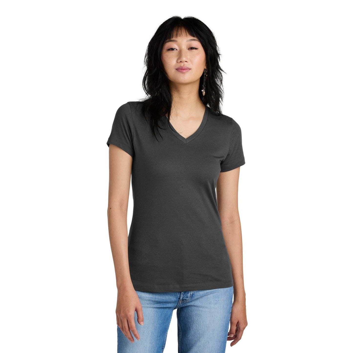 District-District® - Women's Perfect Weight® V-Neck Tee. DM1170L-MedTech-8