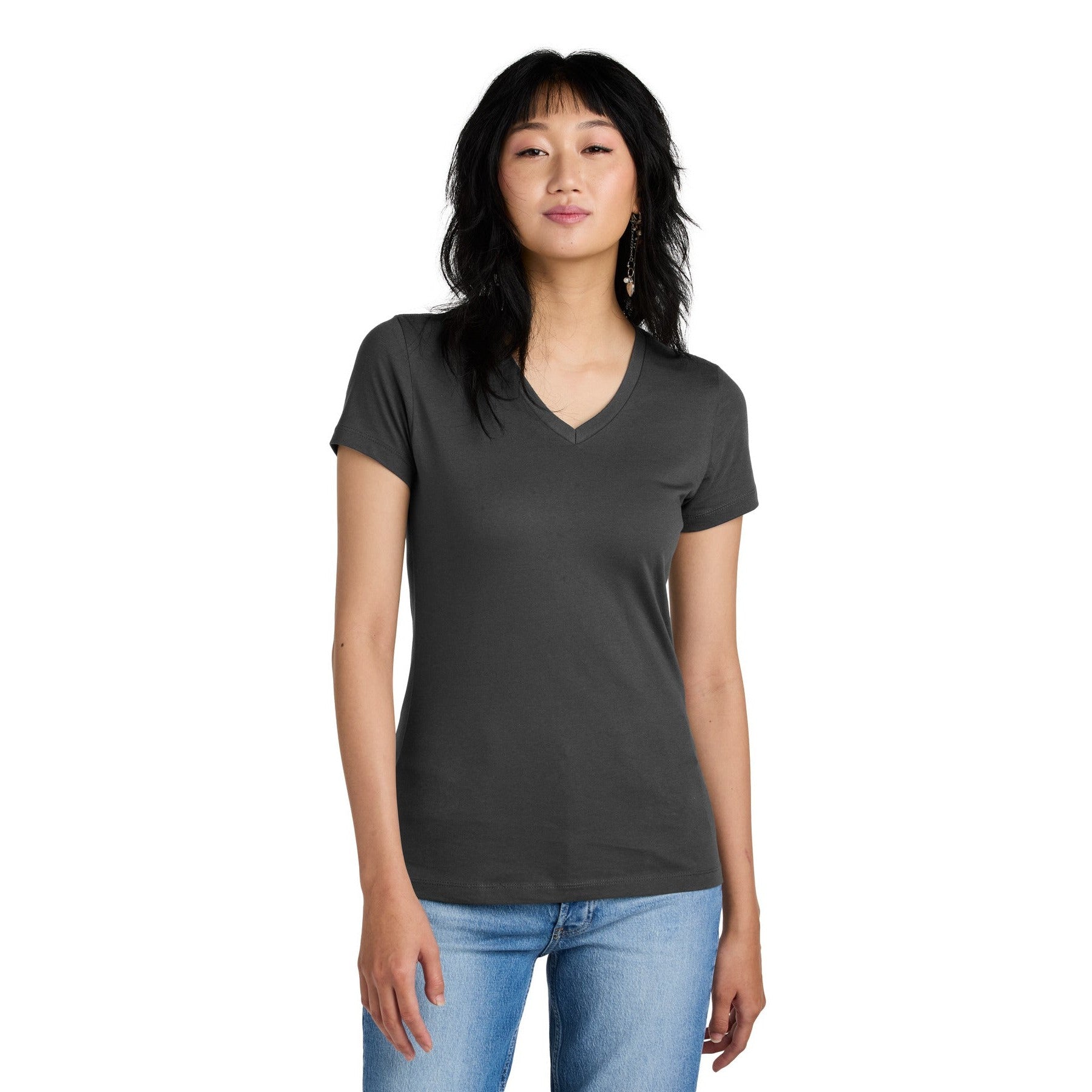 District-District® - Women's Perfect Weight® V-Neck Tee. DM1170L-MedTech-8