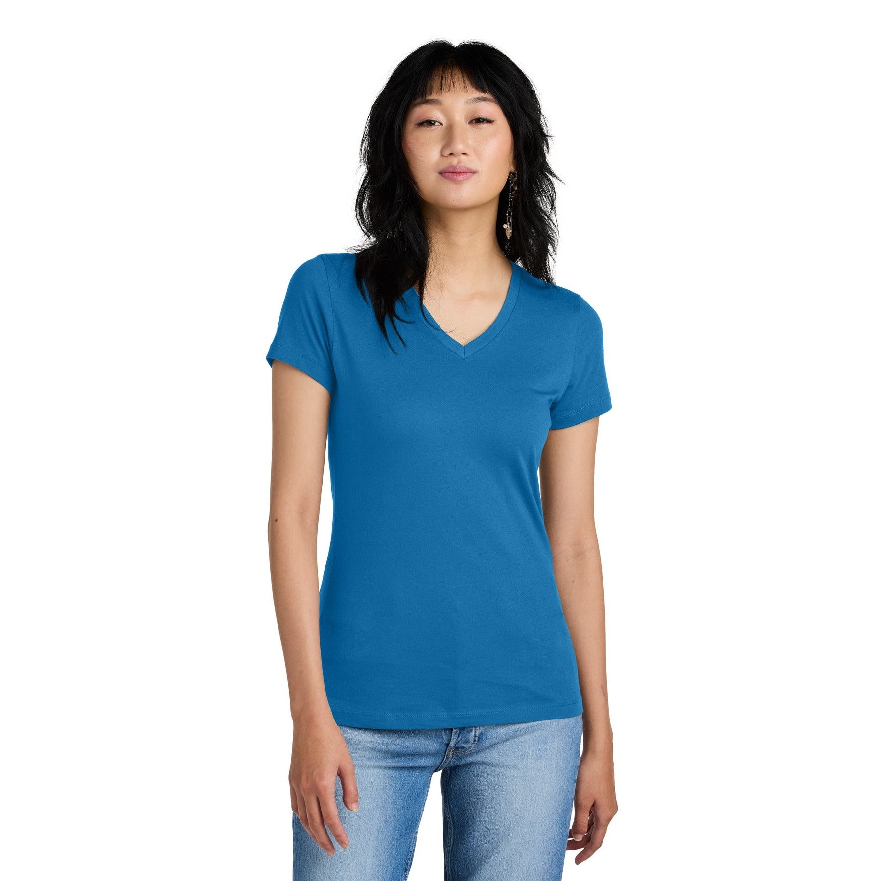 District-District® - Women's Perfect Weight® V-Neck Tee. DM1170L-MedTech-4