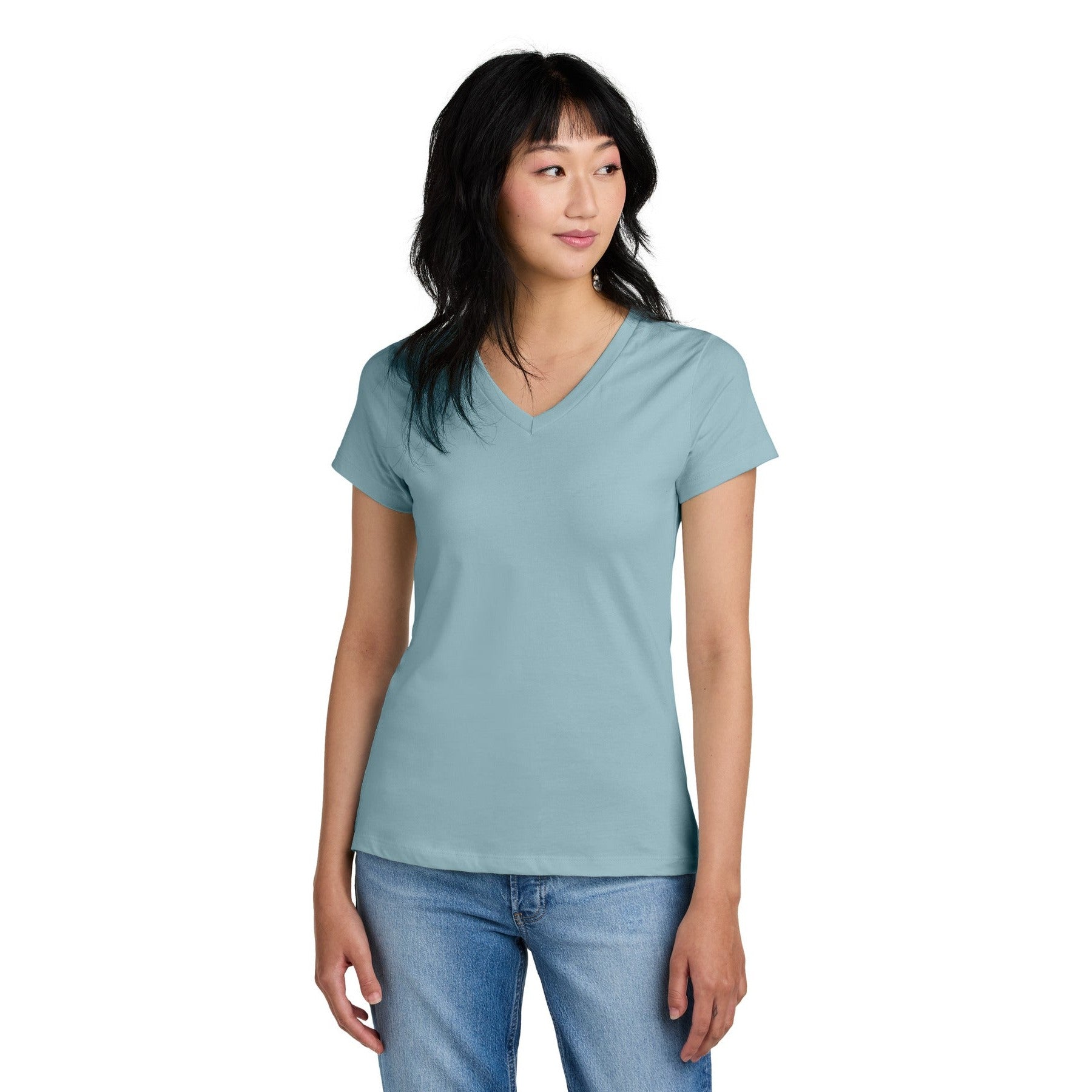 District-District® - Women's Perfect Weight® V-Neck Tee. DM1170L-MedTech-3