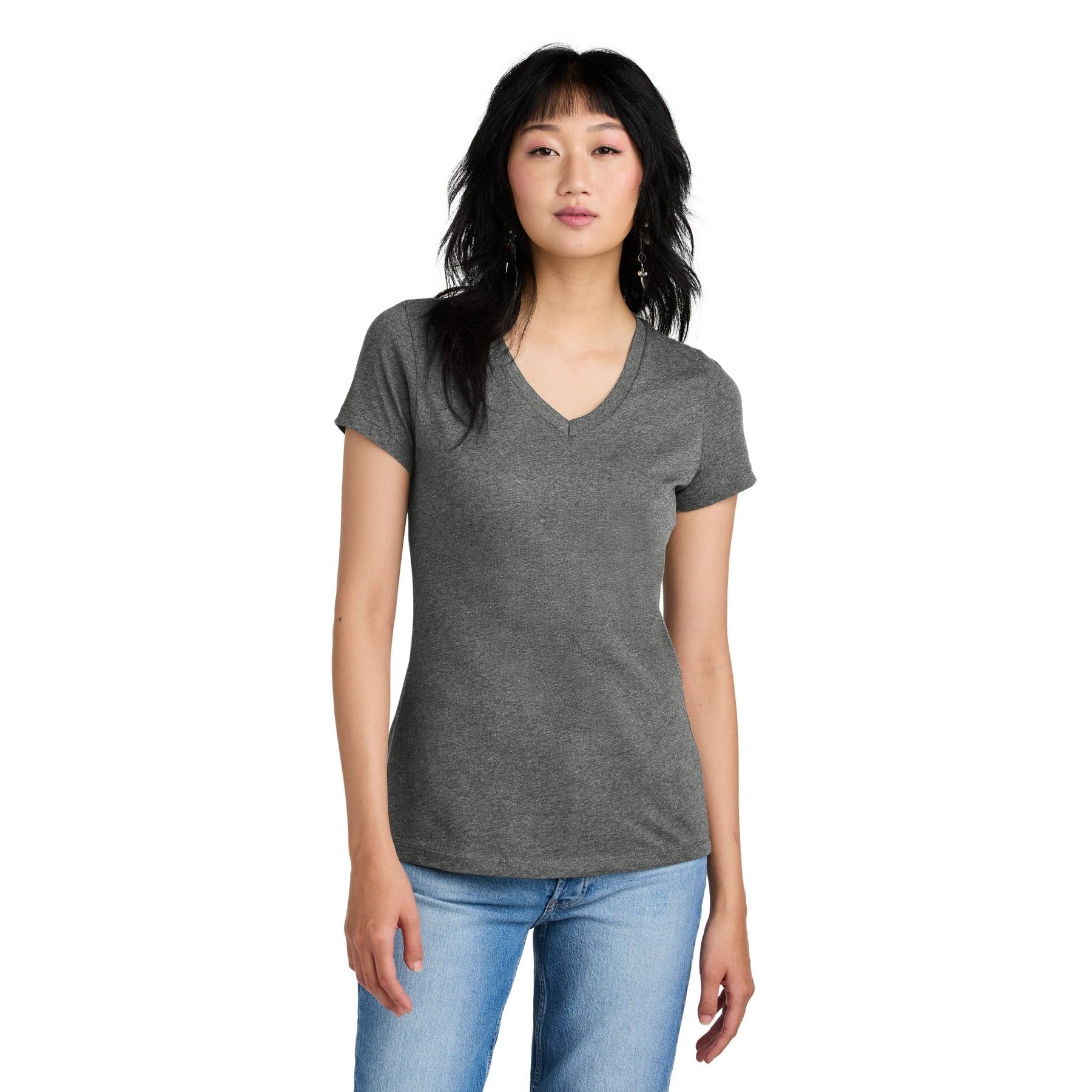 District-District® - Women's Perfect Weight® V-Neck Tee. DM1170L-MedTech-16