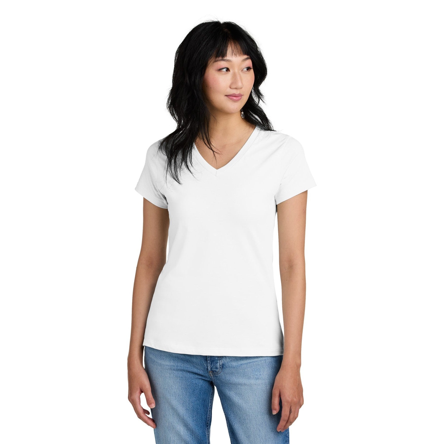 District-District® - Women's Perfect Weight® V-Neck Tee. DM1170L-MedTech-6