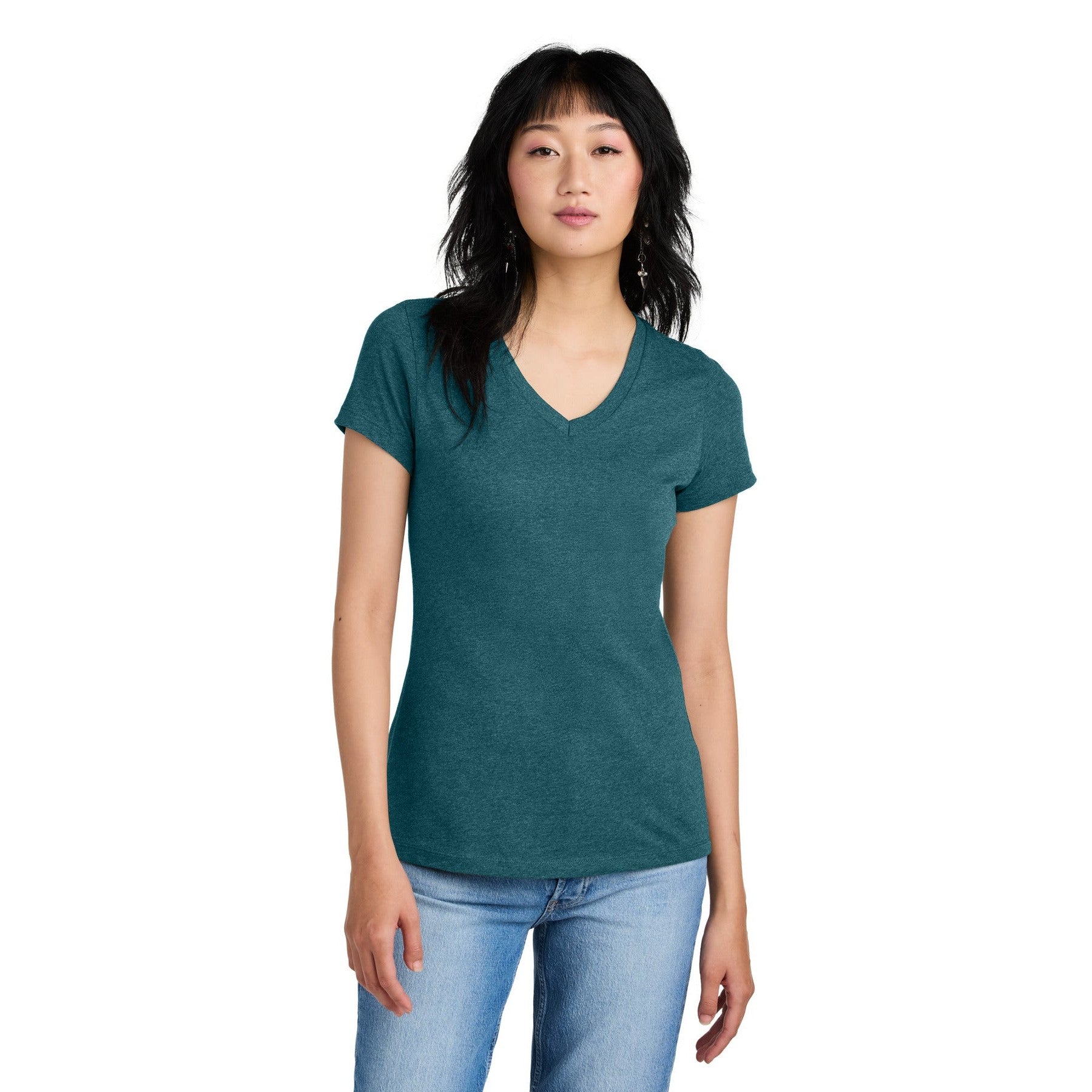 District-District® - Women's Perfect Weight® V-Neck Tee. DM1170L-MedTech-7