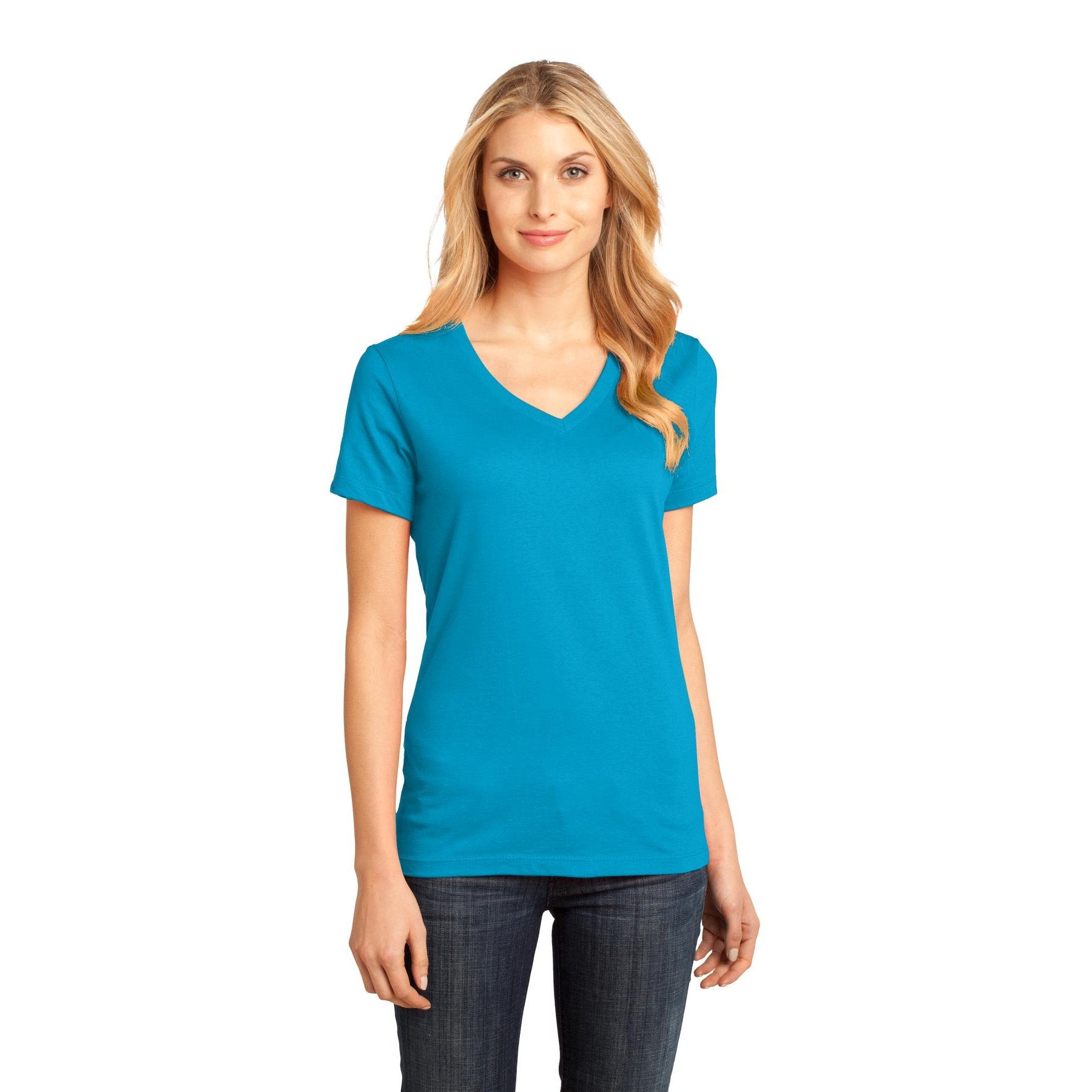 District-District® - Women's Perfect Weight® V-Neck Tee. DM1170L-MedTech-5