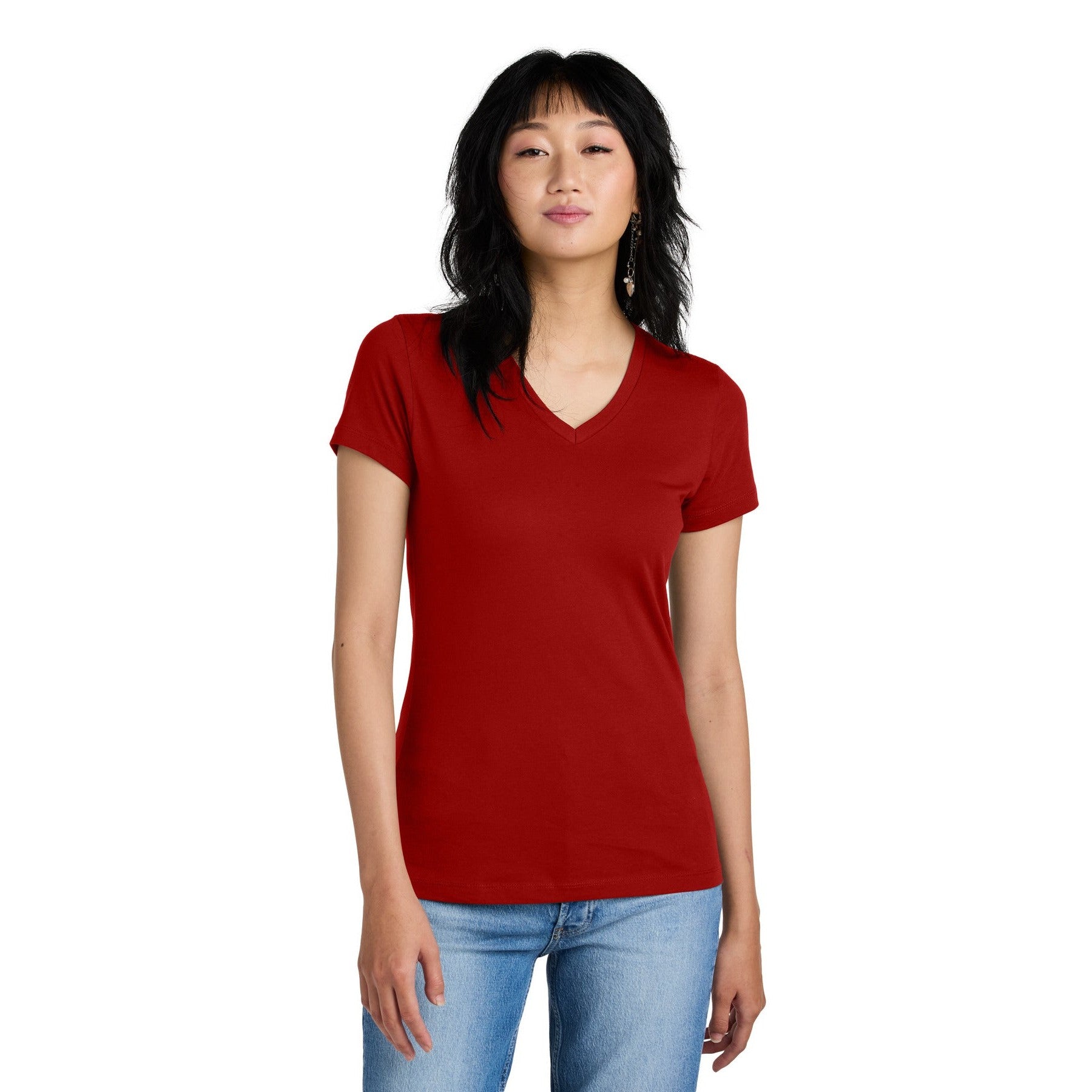 District-District® - Women's Perfect Weight® V-Neck Tee. DM1170L-MedTech-9