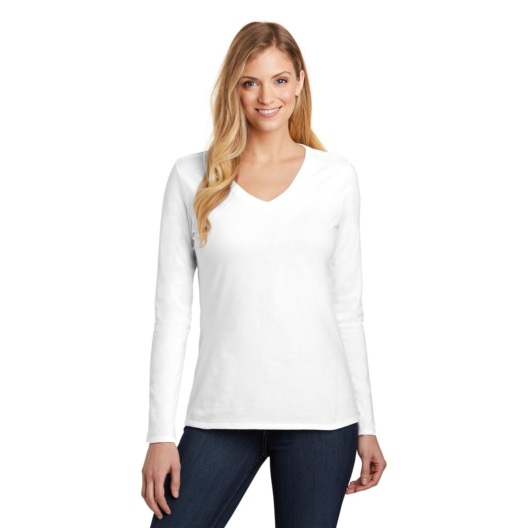 District-District ® Women's Very Important Tee ® Long Sleeve V-Neck. DT6201-MedTech-5