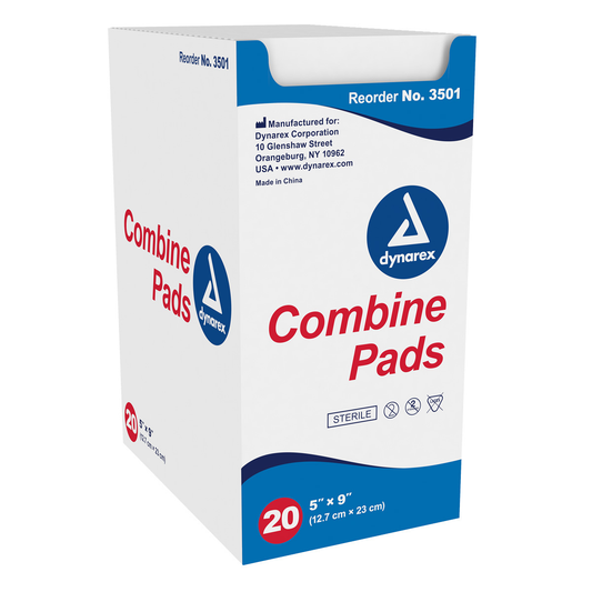 Dynarex-Dynarex® Abdominal Combine Pads, Sterile, 5" x 9" Box/20-MedTech-1
