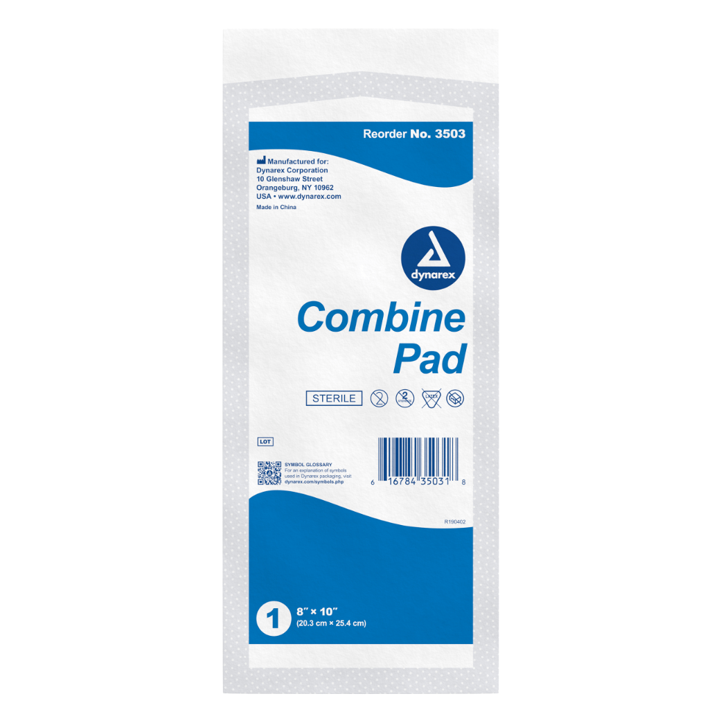 Dynarex-Dynarex® Abdominal Combine Pads, Sterile, 8" x 10" BX/24-MedTech-2
