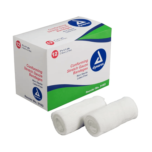Dynarex-Dynarex® Gauze Stretch Roll, Non-Sterile, 2"-MedTech-1