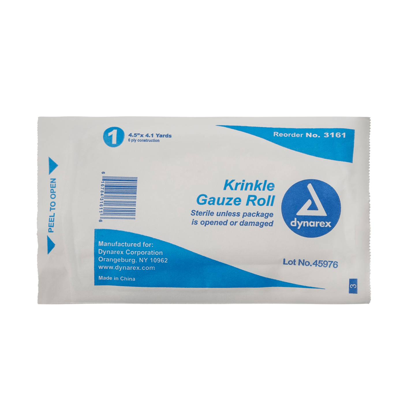Dynarex-Dynarex® Krinkle Gauze Roll, Sterile, 4 1/2", 6-ply-MedTech-2