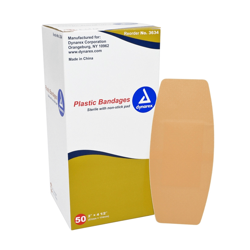 Dynarex-Dynarex® Sheer Adhesive Bandages, 2" x 4 1/2" BX/50-MedTech-1