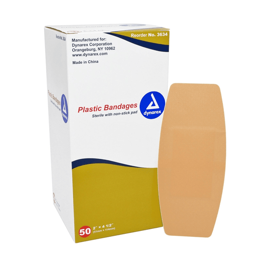 Dynarex-Dynarex® Sheer Adhesive Bandages, 2" x 4 1/2" BX/50-MedTech-1