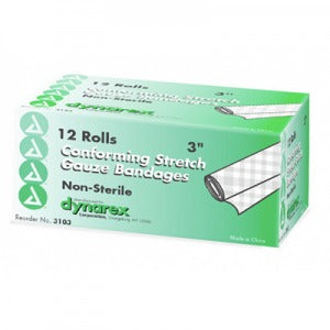 Dynarex-Gauze Stretch Roll Non-Sterile 3-in-MedTech-1