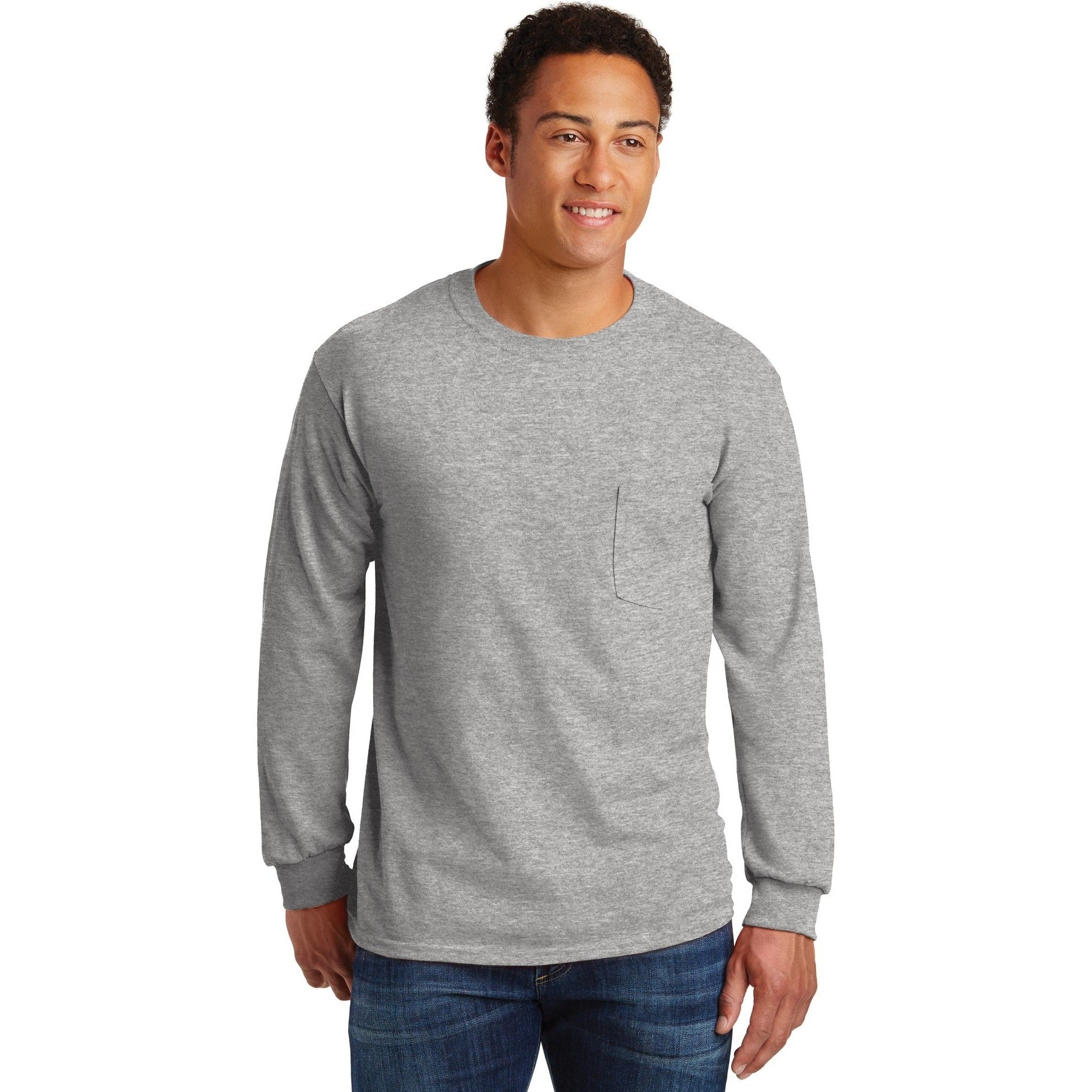 Gildan-Gildan® - Ultra Cotton® 100% US Cotton Long Sleeve T-Shirt with Pocket. 2410-MedTech-5