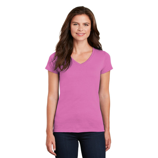 Gildan-Gildan® Women's Heavy Cotton™ 100% Cotton V-Neck T-Shirt. 5V00L-MedTech-1