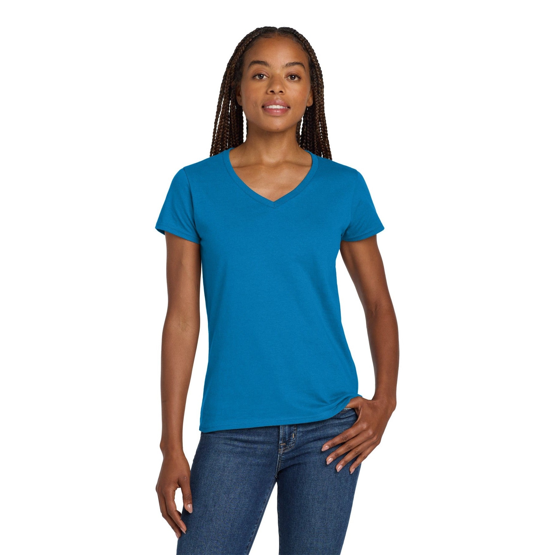 Gildan-Gildan® Women's Heavy Cotton™ 100% Cotton V-Neck T-Shirt. 5V00L-MedTech-9