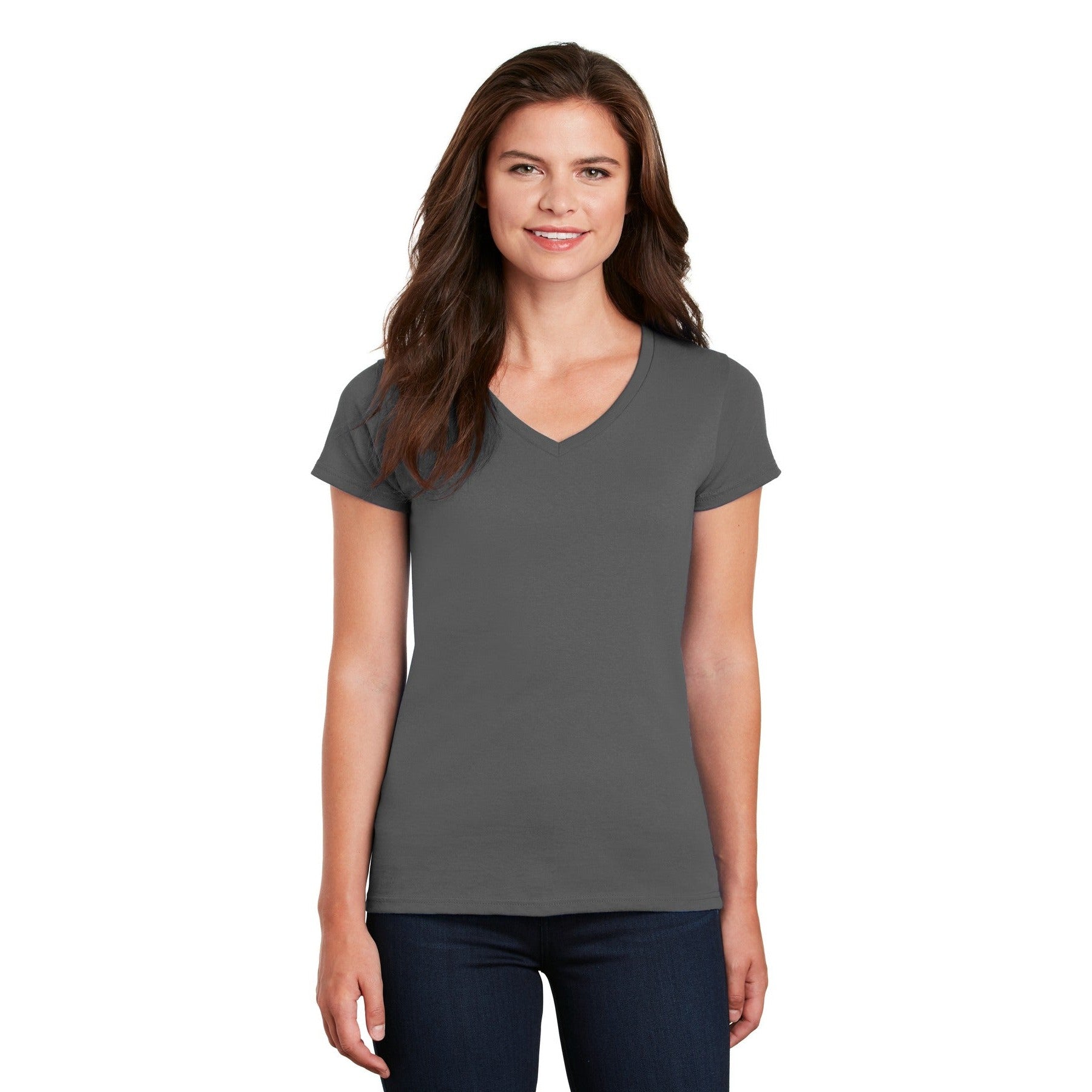 Gildan-Gildan® Women's Heavy Cotton™ 100% Cotton V-Neck T-Shirt. 5V00L-MedTech-3