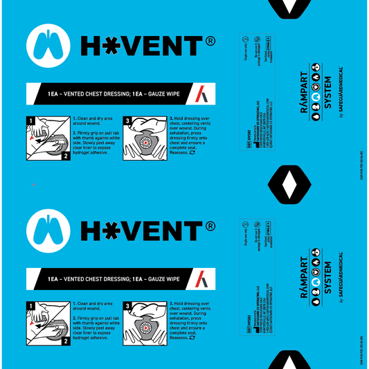Safeguard Medical-H*VENT Vented Chest Seal, Twin Pack case of 25-MedTech-1